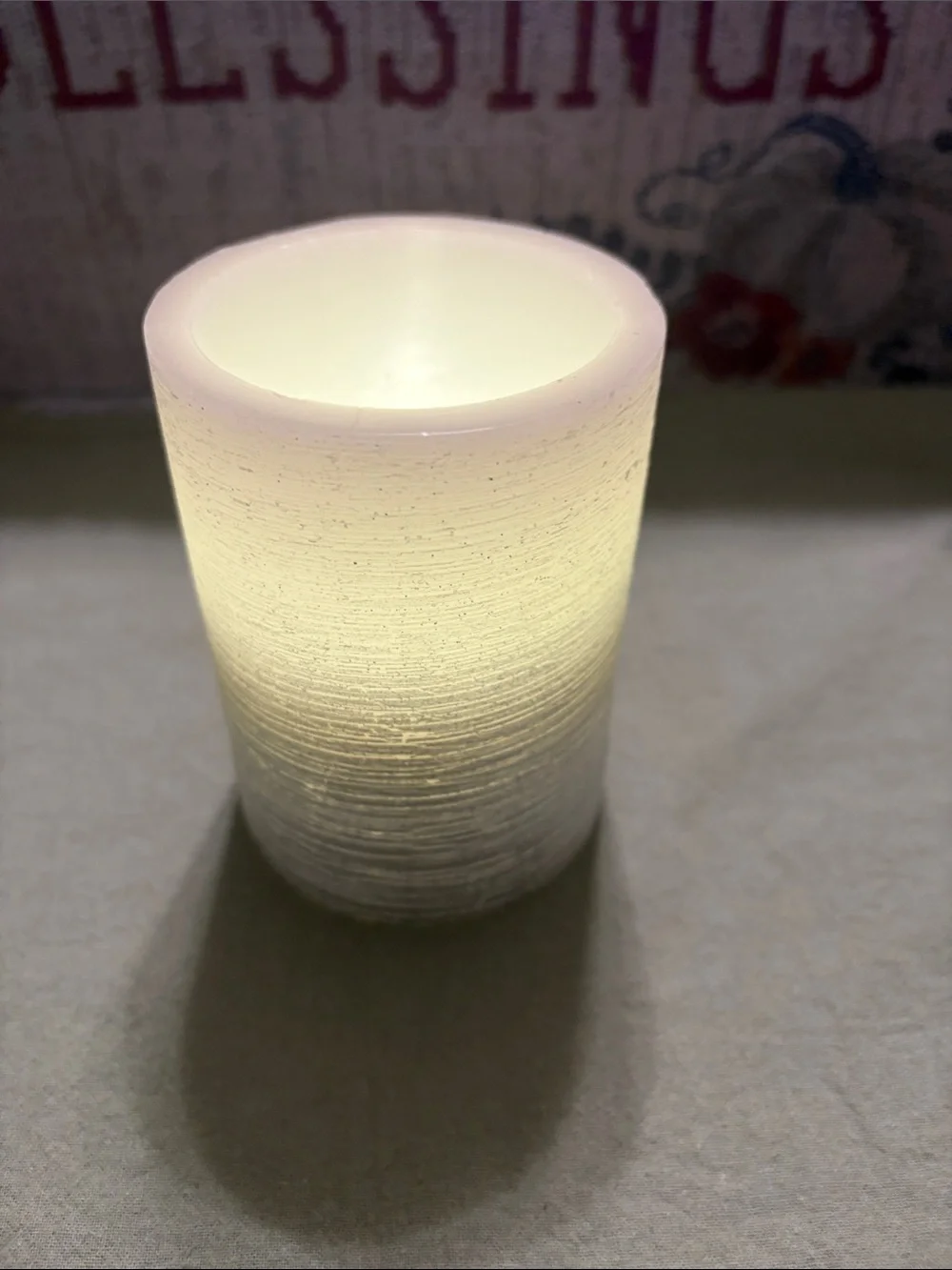 Cream to Gray Ombre Pillar Candle - Home Accents